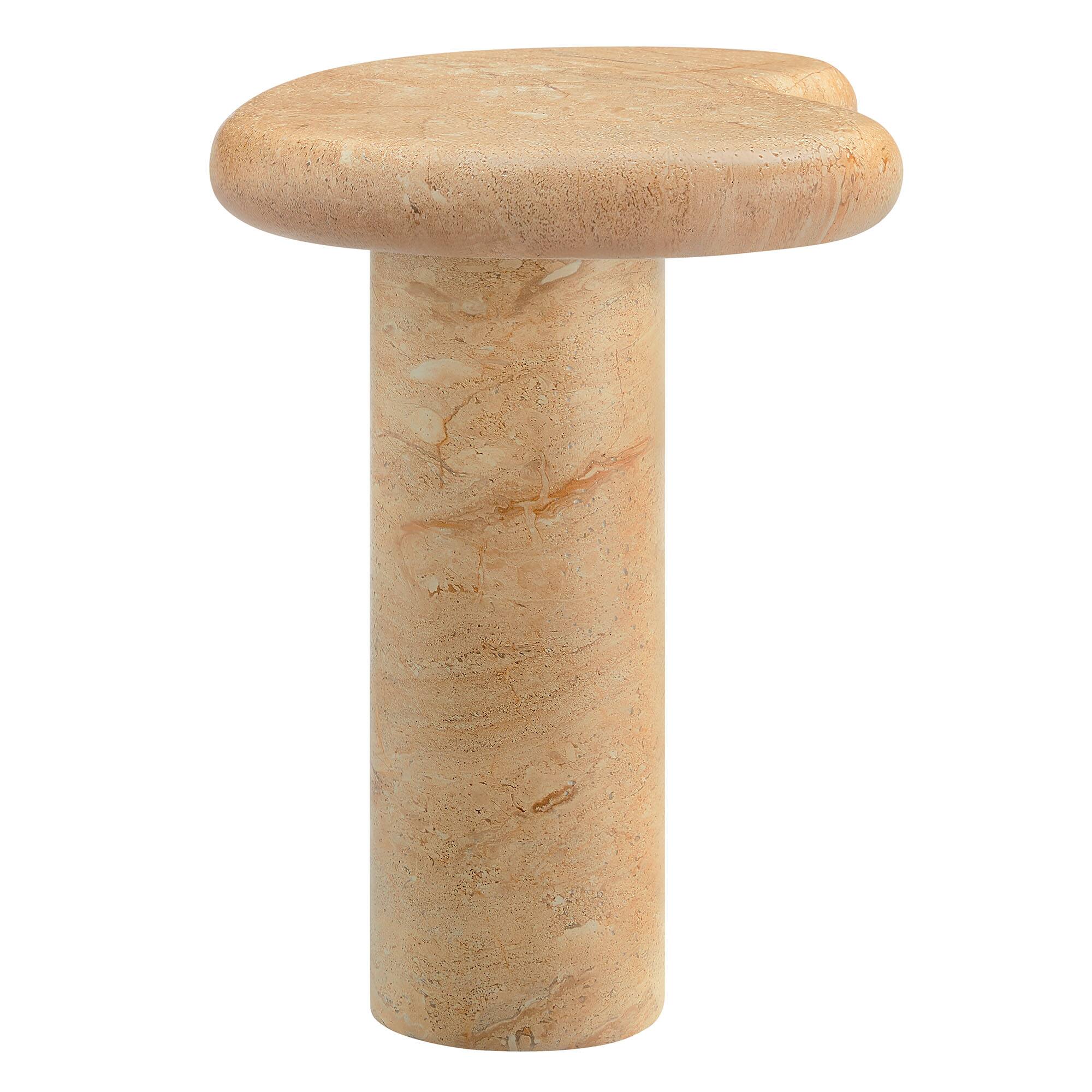 Alt View 5. Modway - Elowen Indoor - Outdoor Patio Textured Faux Travertine Side Table by Modway - Travertine.