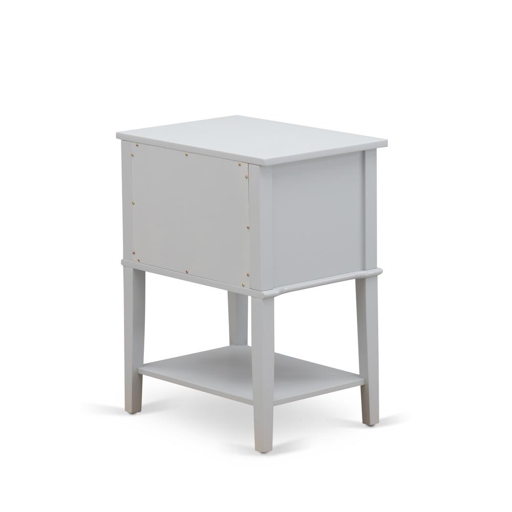 Angle. East West Furniture - East West Furniture VL-14-ET Night stand For Bedroom with 2 Wood Drawers for Bedroom, Stable and Sturdy Constructed - - Urban Gray.