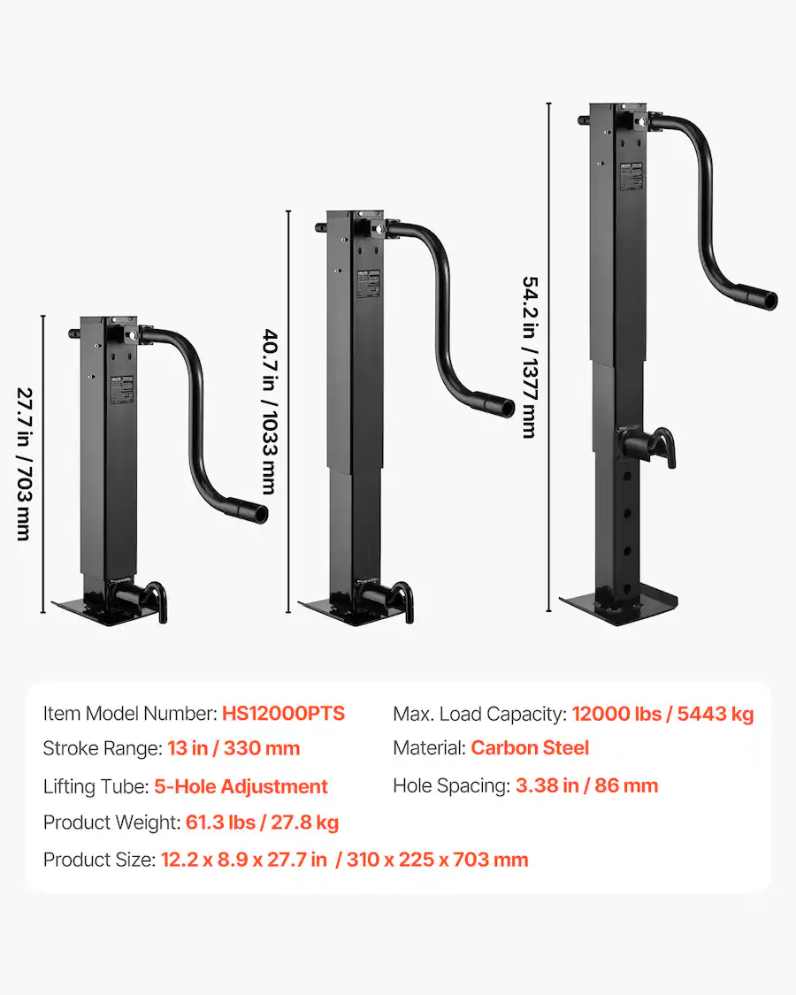 Load Number Example VEVOR Heavy Duty Trailer Jack, 12,000 lbs Load Capacity, Sidewind ...