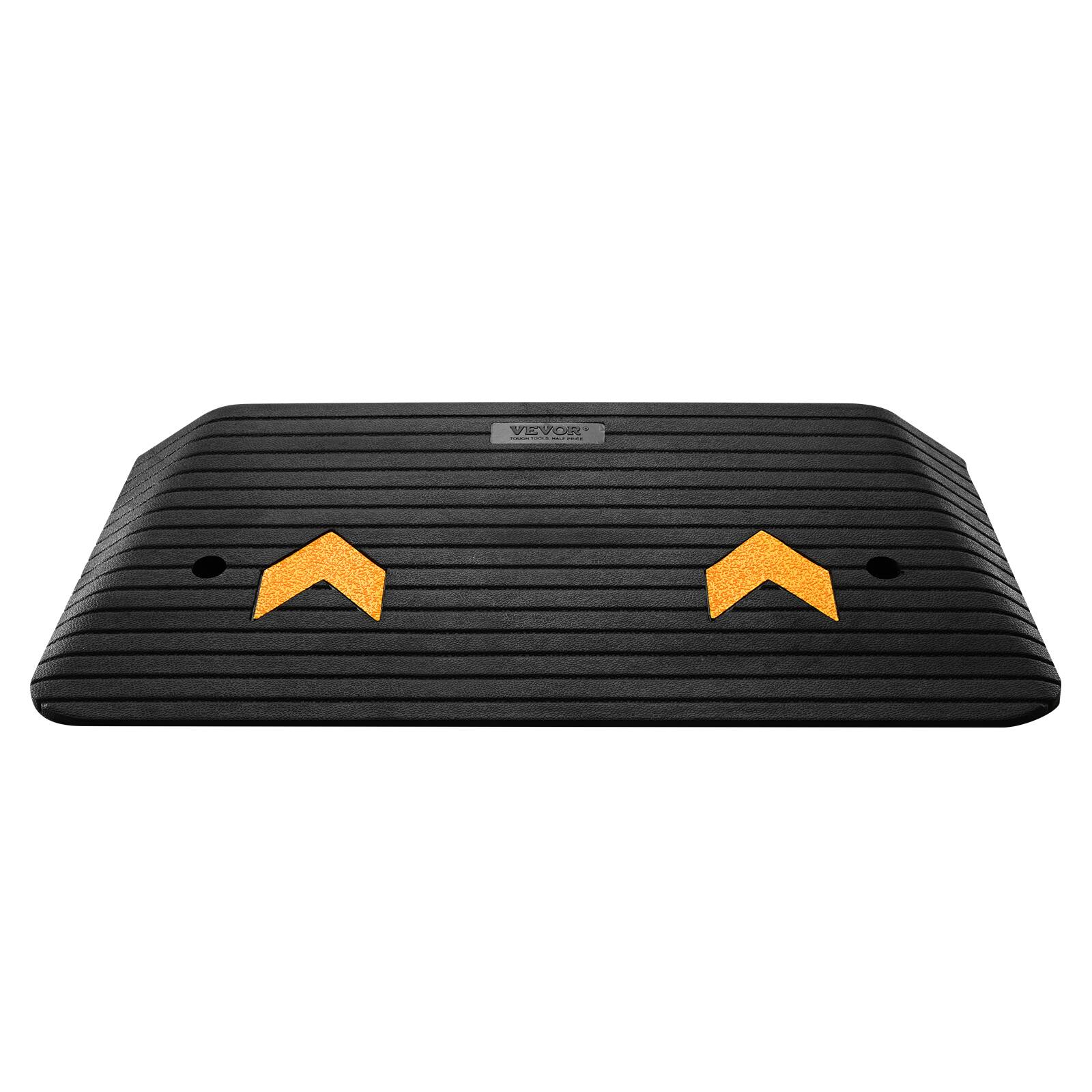 Alt View 4. VEVOR - Upgraded Rubber Threshold Ramp, 3" Rise Door Ramp with 1 Channel, Natural Rubber Car Ramp with Non-Slip Textured Surface - Black.