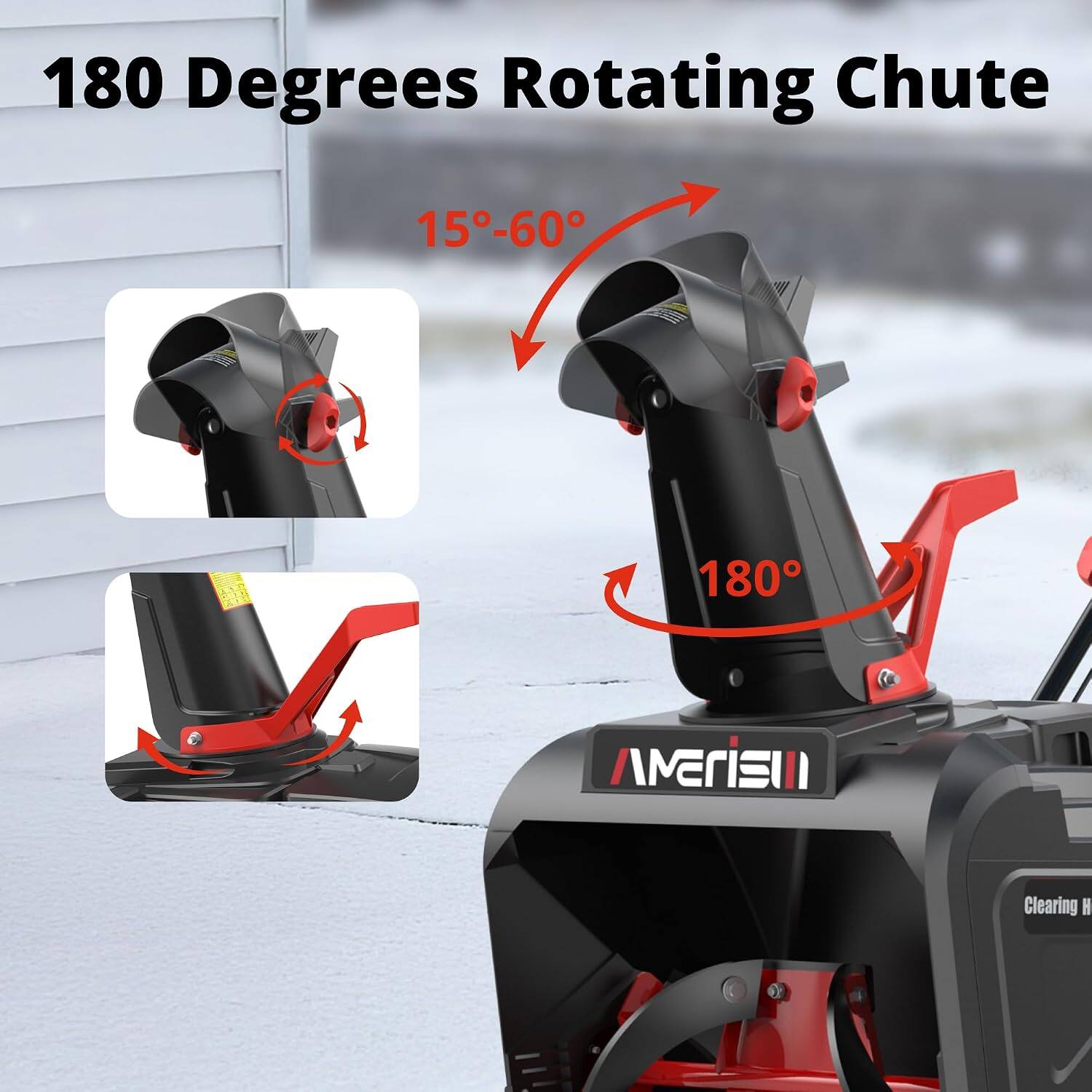 180 Degrees Rotating Chute  
15°-60°  
180°  
IMERISI  
Clearing