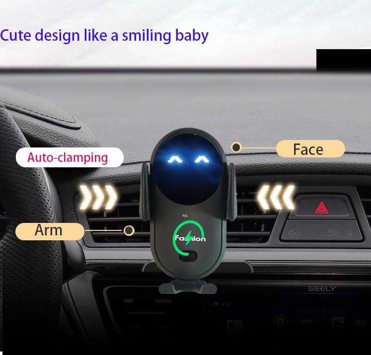Cute design like a smiling baby

Auto-clamping

Arm

Face

Fashion

GEELY RADIO