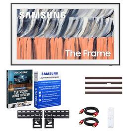 Bundle - Samsung - 85" The Frame QLED 4K TV (2026) w/ Modern Brown Customizable Bezel