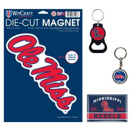 WinCraft - Ole Miss Rebels 4-Pack Key Rings and Magnets Set - Multicolor