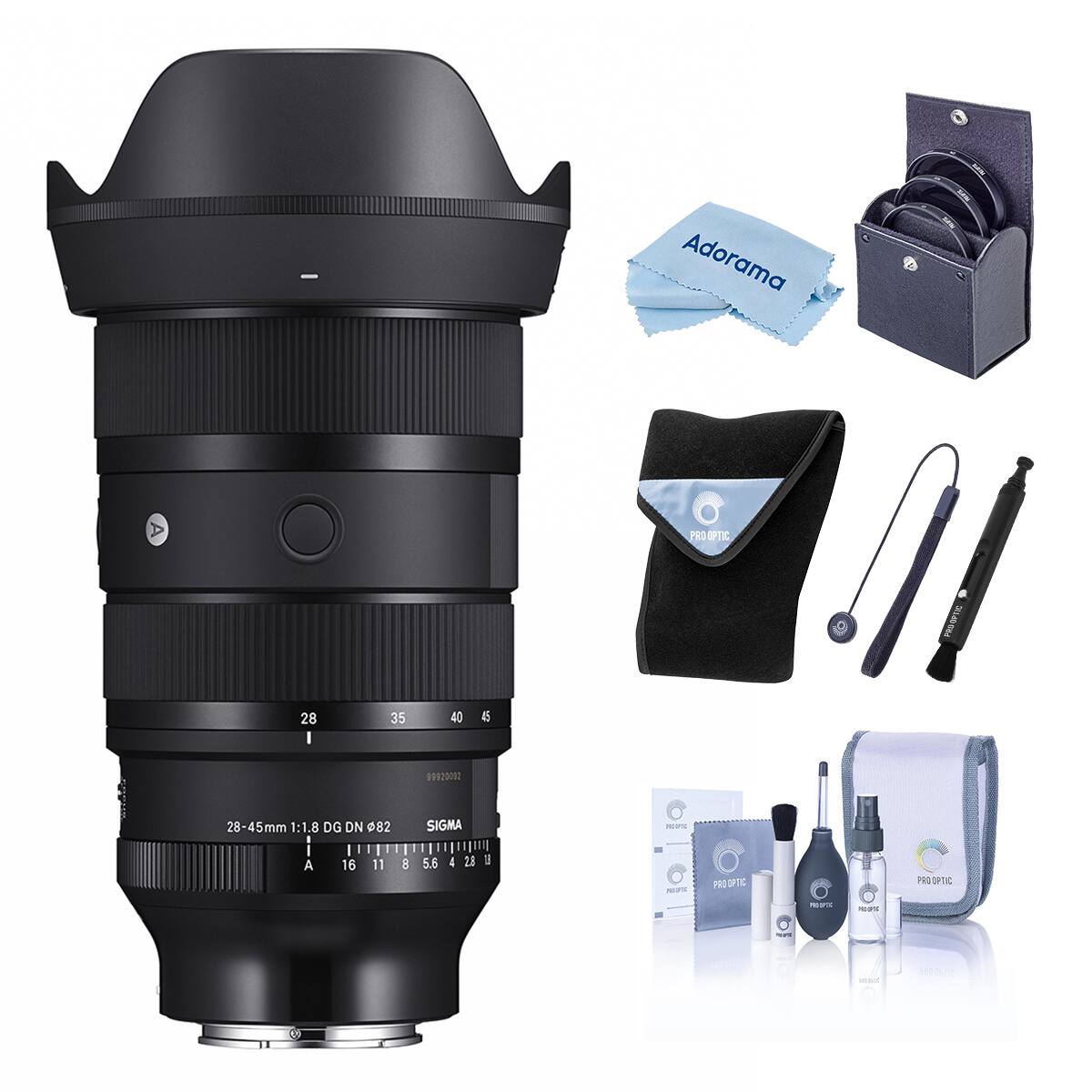 Adorama  
PRO OPTIC  
28 I  
35  
40  
45  
99920092  
28-45mm 1:1.8 DG DN 82 I A 16 11 8  
SIGMA 5.6 4 28  
1  
REDDIE PREPTE  
PRO OPTIC  
MOUNTS  
Heats  
incount
