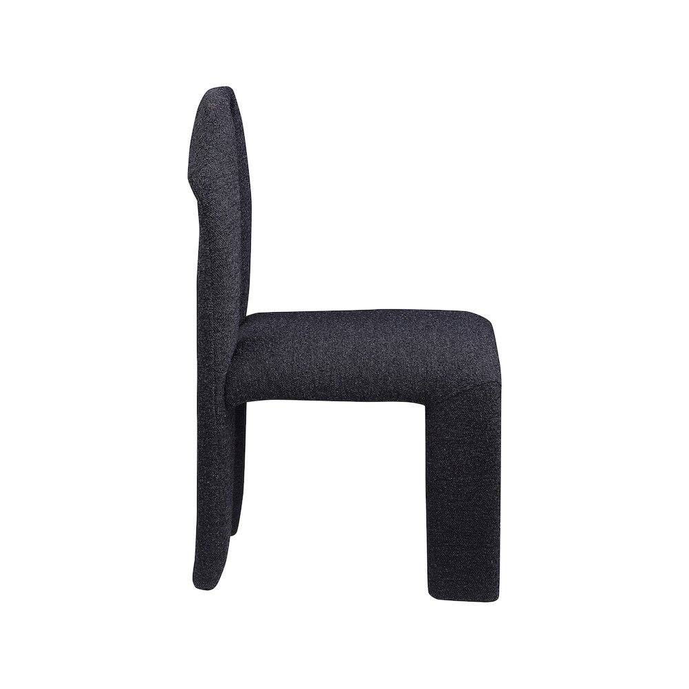 Alt View 2. Meridian Furniture - Bennett Black Boucle Fabric Dining Chair, Set of 2 - Black.