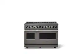 Viking - 48"W. 7.3 Cu. Ft. 7Series Self-Clean LP Dual Fuel 8 Burner Range-Damascus Gray - Damascus Gray