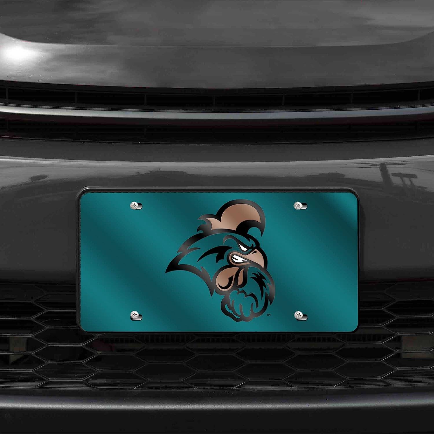 Alt View 1. Rico Industries - Coastal Carolina Chanticleers Teal Mirrored Laser Cut License Plate Laser Tag - Multi.