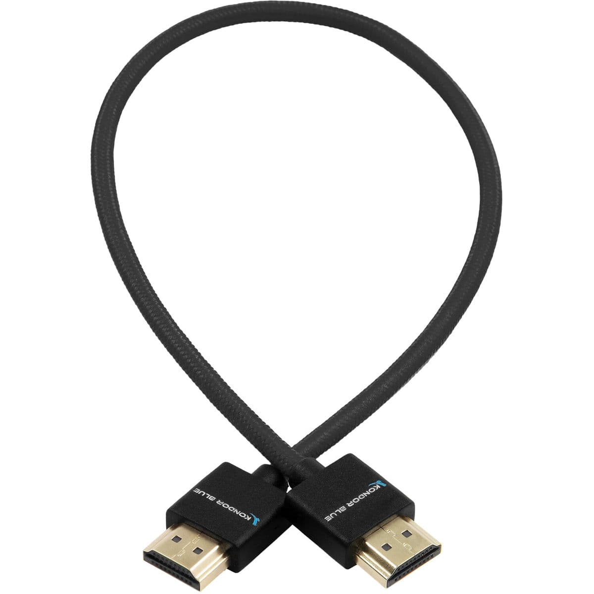 Kondor Blue - 16" HDMI to HDMI Braided Cable for On-Camera Monitor, Black
