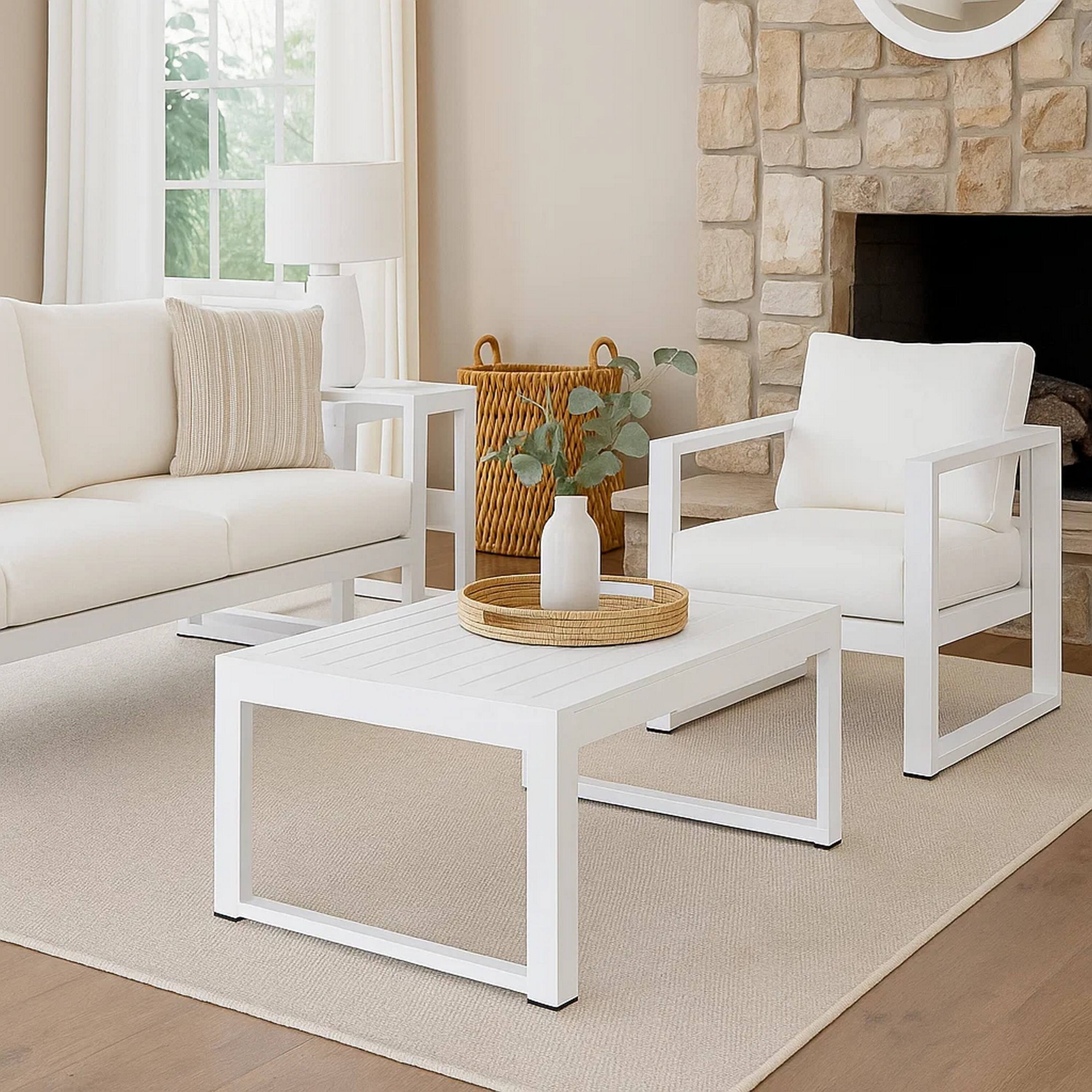 Alt View 1. Manhattan Lane - Idyllicly Flawless Anodized Aluminum Coffee Table - WHITE.