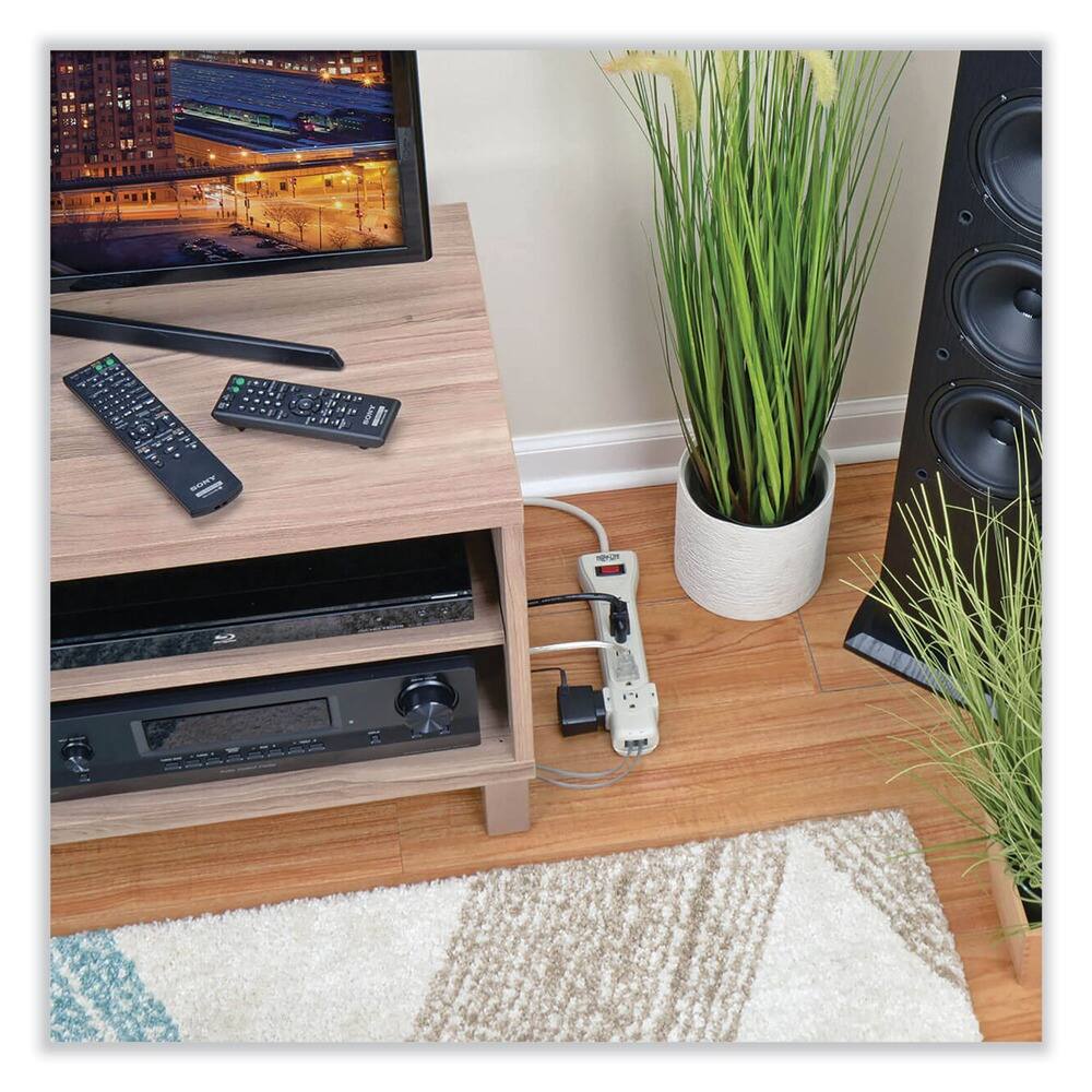 Angle. Tripp Lite - Tripp Lite SUPER7TEL15 Protect It! 2520 J 7-Outlet Surge Protector with 15 ft. Cord - Light Gray - Light Gray.
