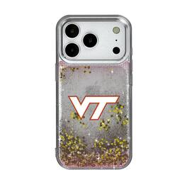 Keyscaper - NCAA - Virginia Tech Hokies Linen Logo iPhone Glitter Case - 14 - Multicolor