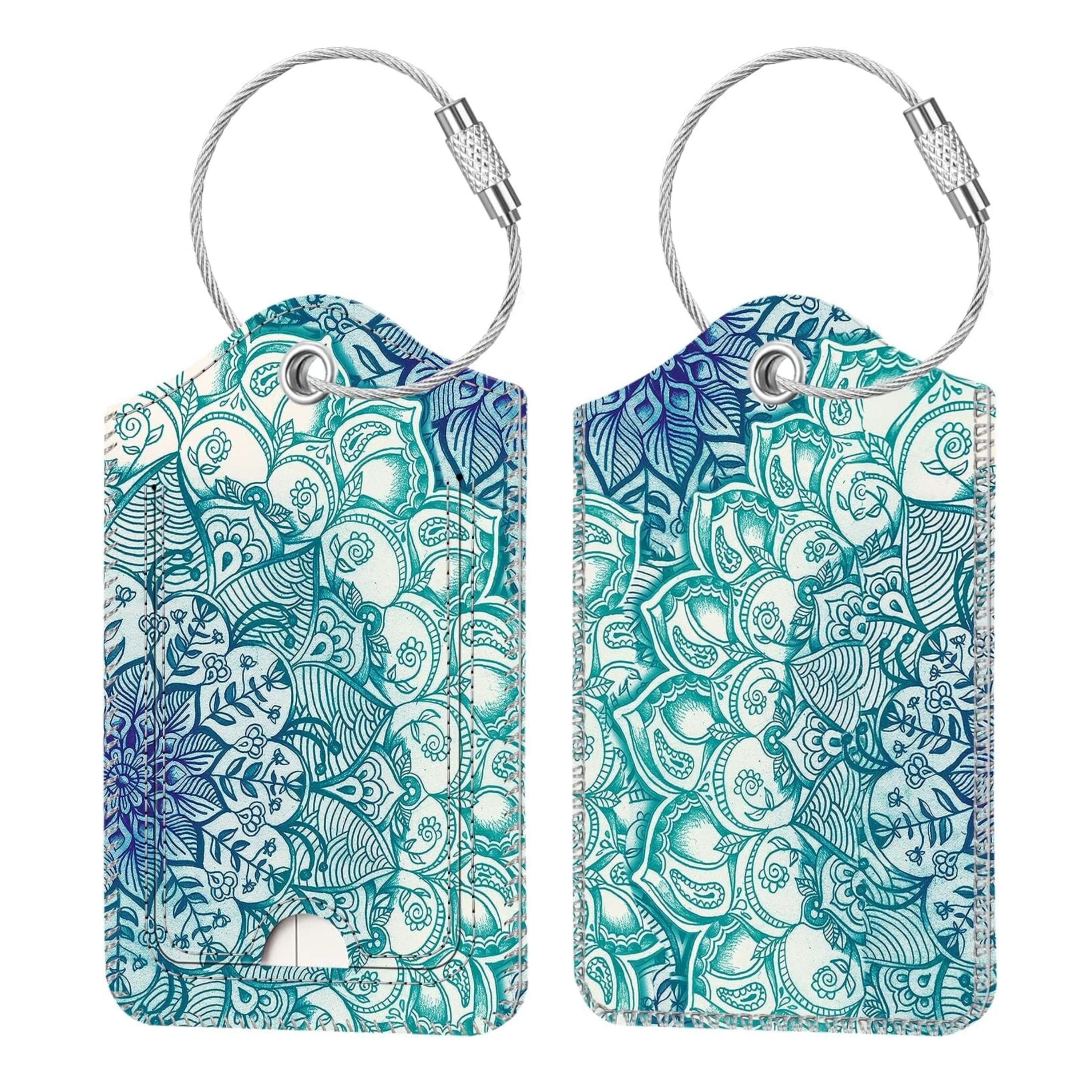Kitcheniva - Luggage Tags For Travel Bag Suitcase With Loop & Privacy Cover ID Label Pack Of 2 - Emerald Illusions price history on PriceWatchPro