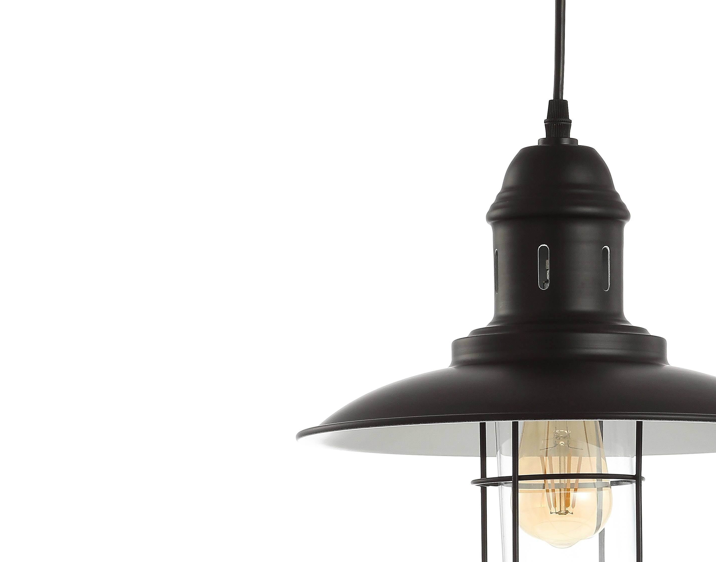 Alt View 3. Jonathan Y - Deere 12" Adjustable Iron/Glass Cage Light LED Pendant, Black - Black.