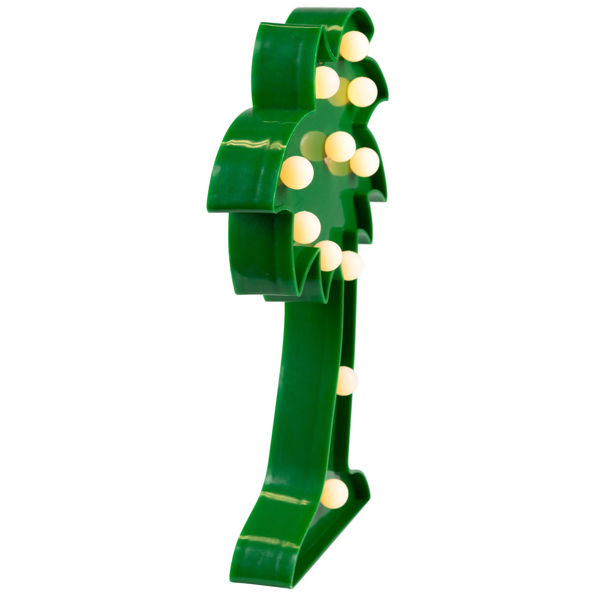 Alt View 6. Northlight - LED Lighted Palm Tree Marquee Wall Art - 10" - Green - Green.