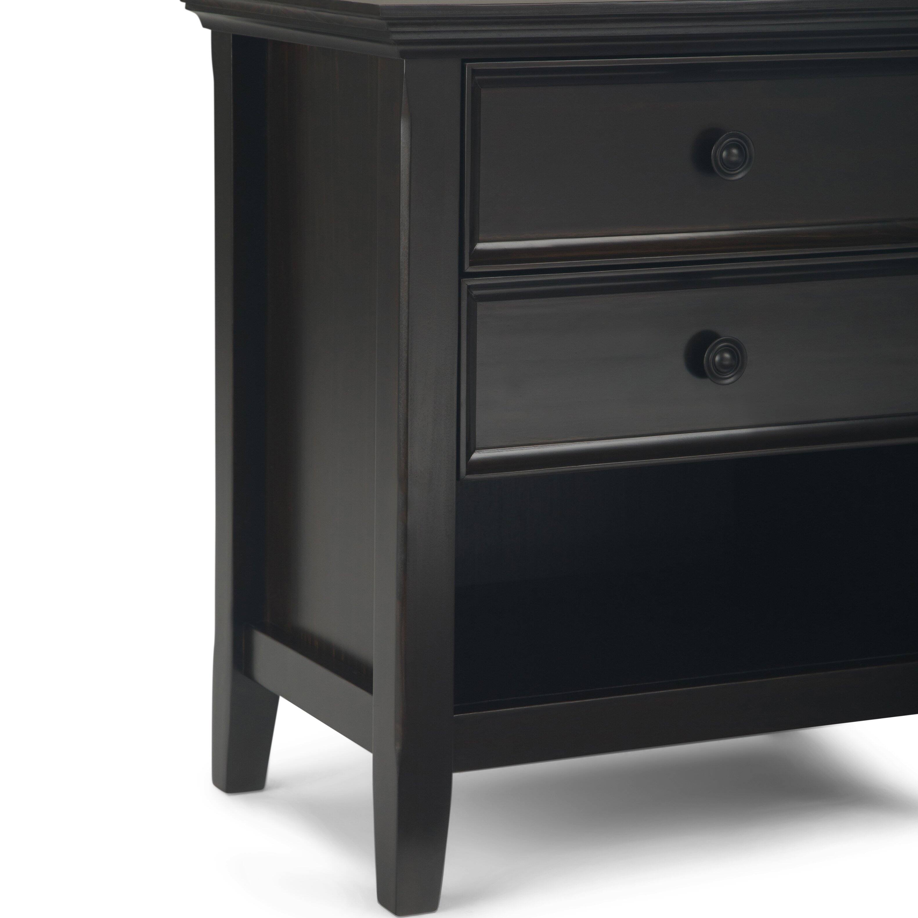 Alt View 5. Simpli Home - Amherst 24 inch Bedside Table (Set of 2) - Hickory Brown.