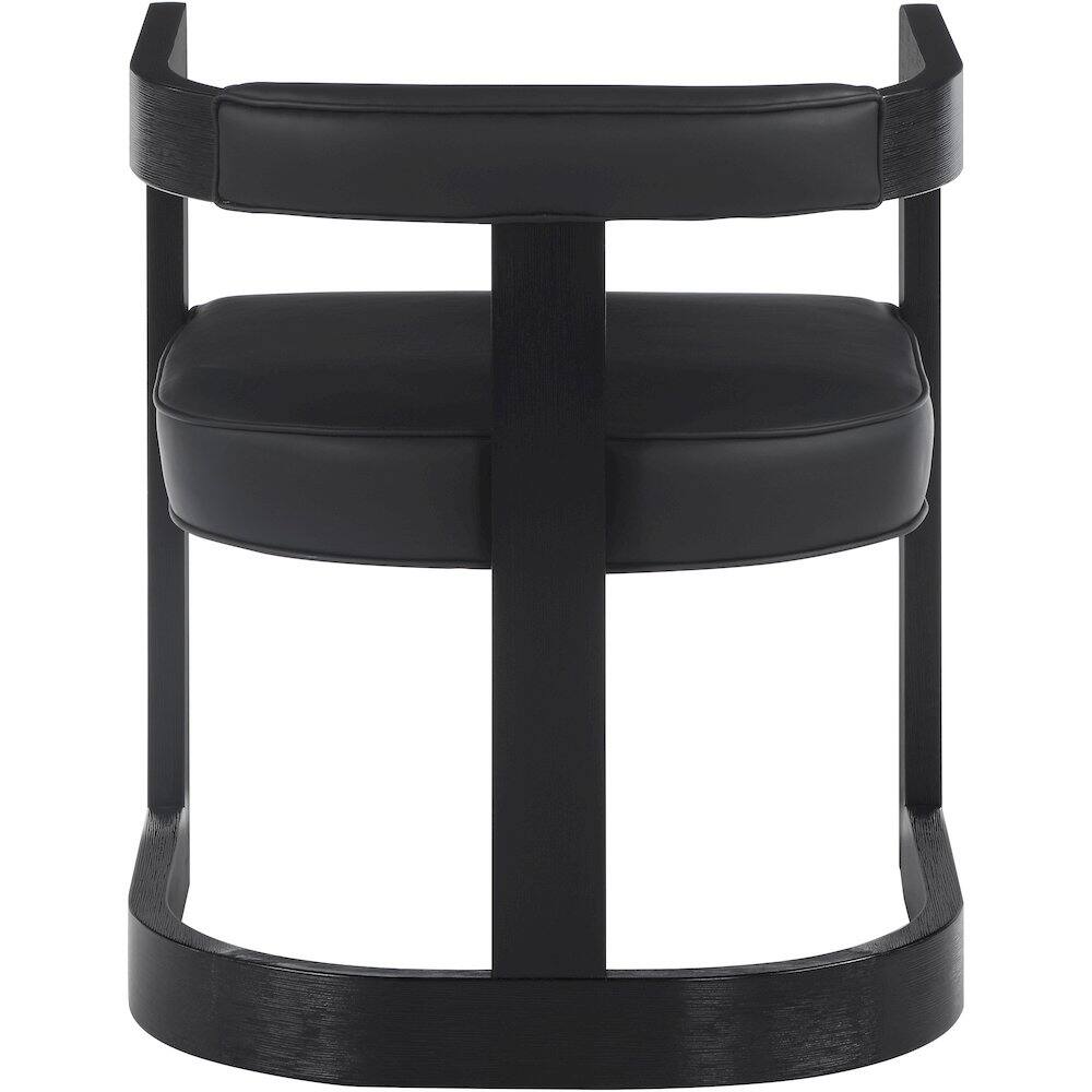 Alt View 1. Meridian Furniture - Manchester Black Vegan Leather Dining Chair - Black.