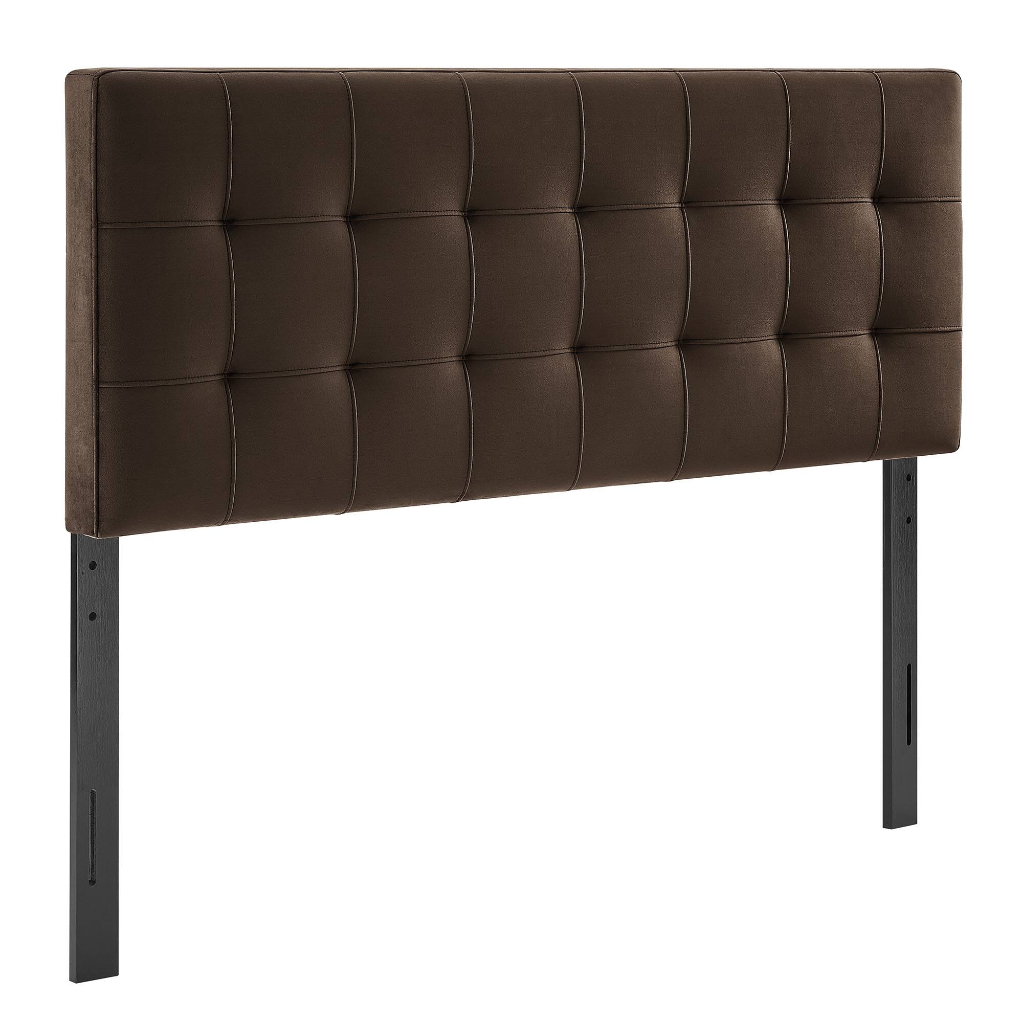 Angle. Modway - Lily Biscuit Tufted Performance Velvet Headboard by Modway - Chocolate Brown.