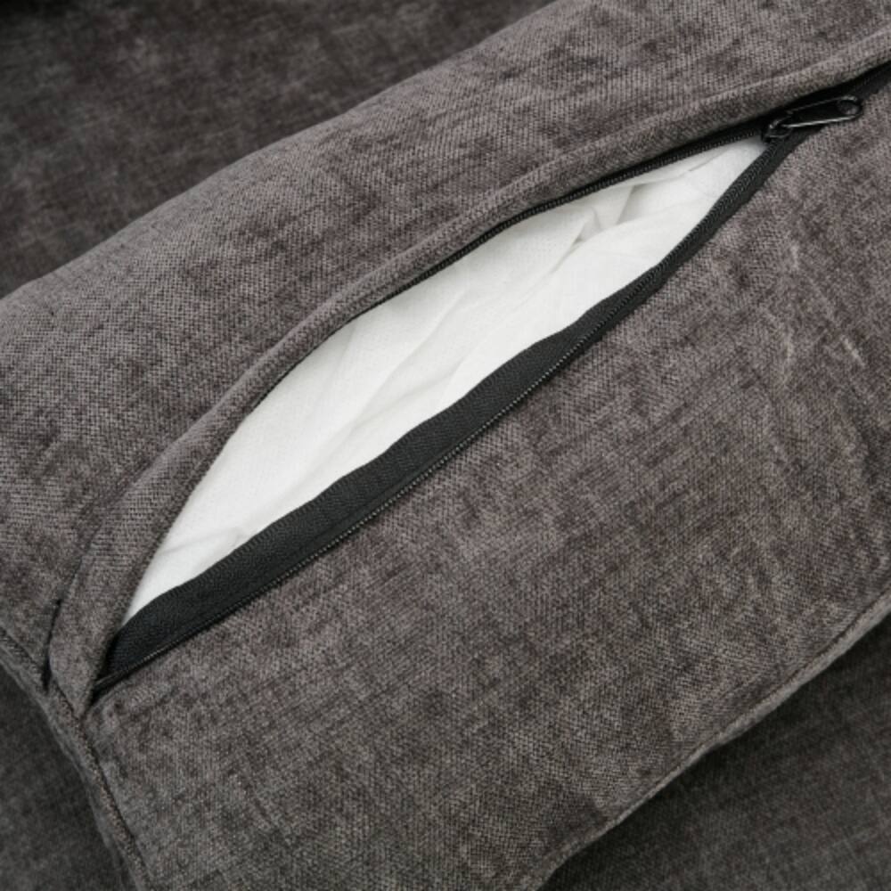 Alt View 3. LUCKY ONE - 68.1" Oversized Cozy Upholstered Loveseat Cloud Sofa w/ Double Cushion Lumbar Pillow - Grey.