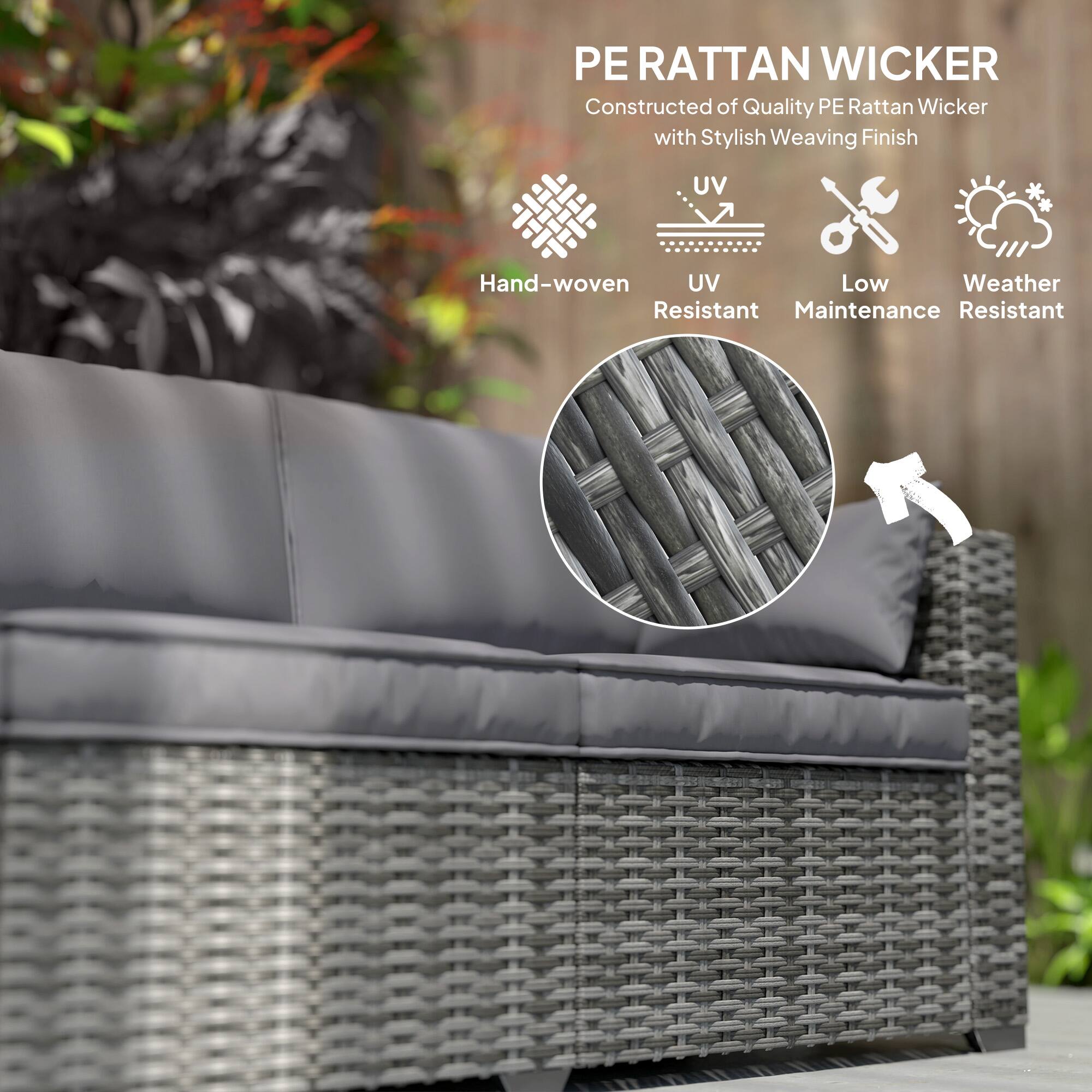 PE RATTAN WICKER  
Constructed of Quality PE Rattan Wicker with Stylish Weaving Finish  

- Hand-woven  
- UV Resistant  
- Low Maintenance  
- Weather Resistant