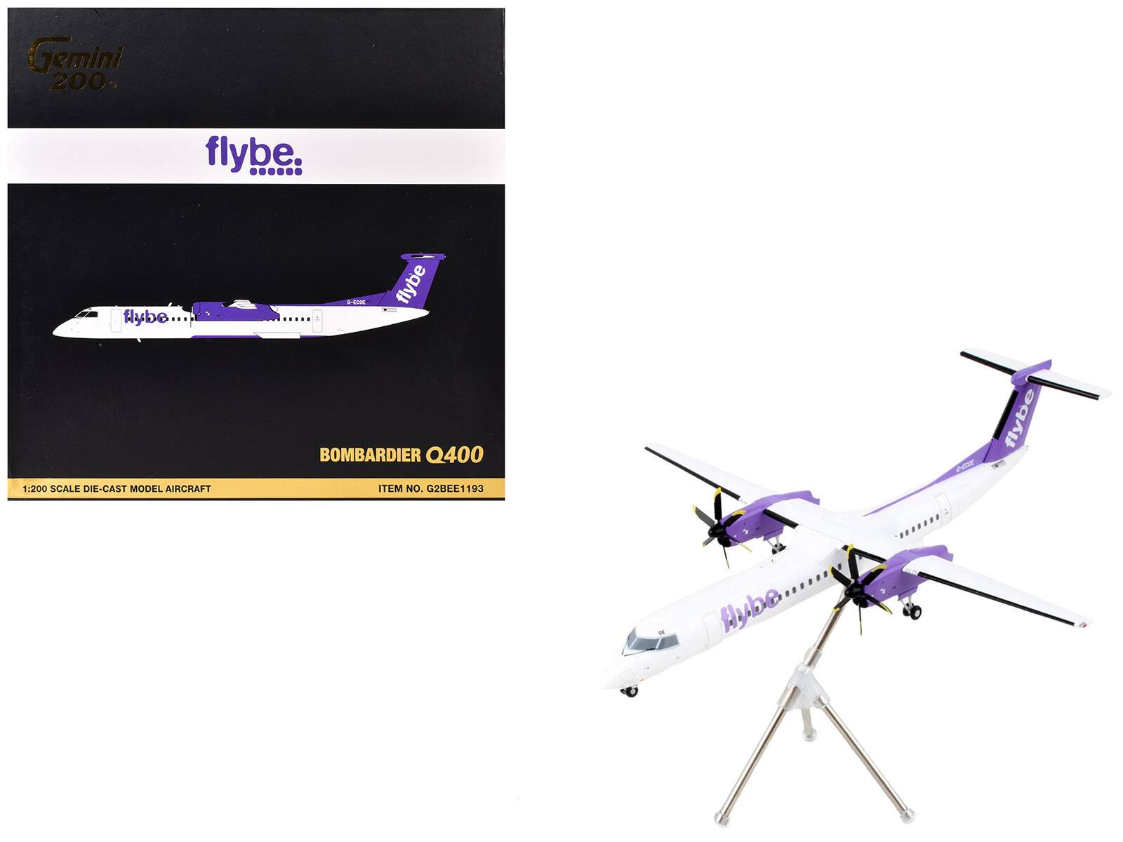 Gemini 200% flybe.  
flybe.  
1:200 SCALE DIE-CAST MODEL AIRCRAFT  
BOMBARDIER Q400  
ITEM NO. G2BEE1193