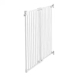 VEVOR - Baby Gate for Stairs, 26-43 in Adjustable Width, 28 in High Dog Gate, No Bottom Bar, One-Handed Operation - White
