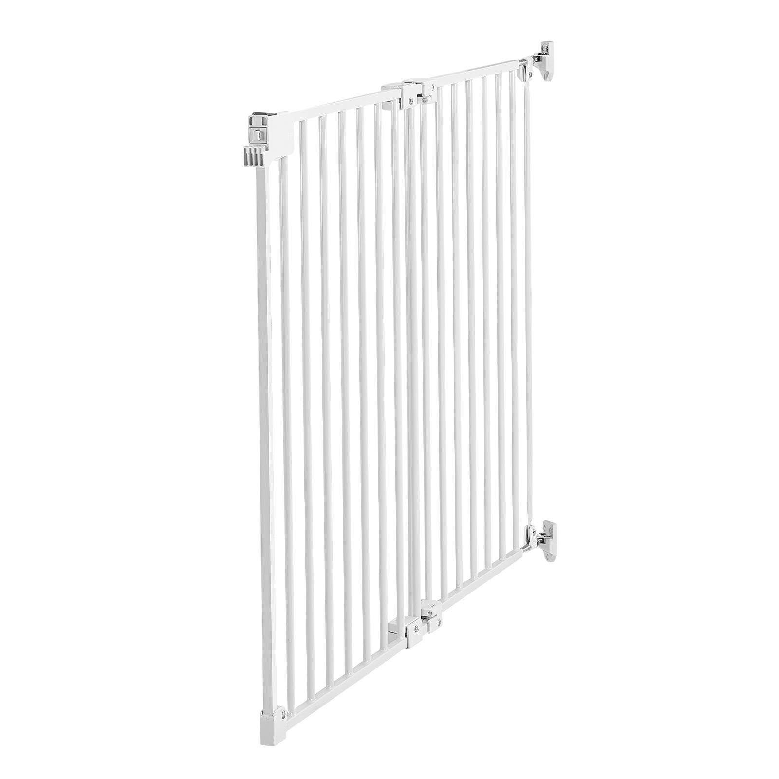 Front. VEVOR - Baby Gate for Stairs, 26-43 in Adjustable Width, 28 in High Dog Gate, No Bottom Bar, One-Handed Operation - White.