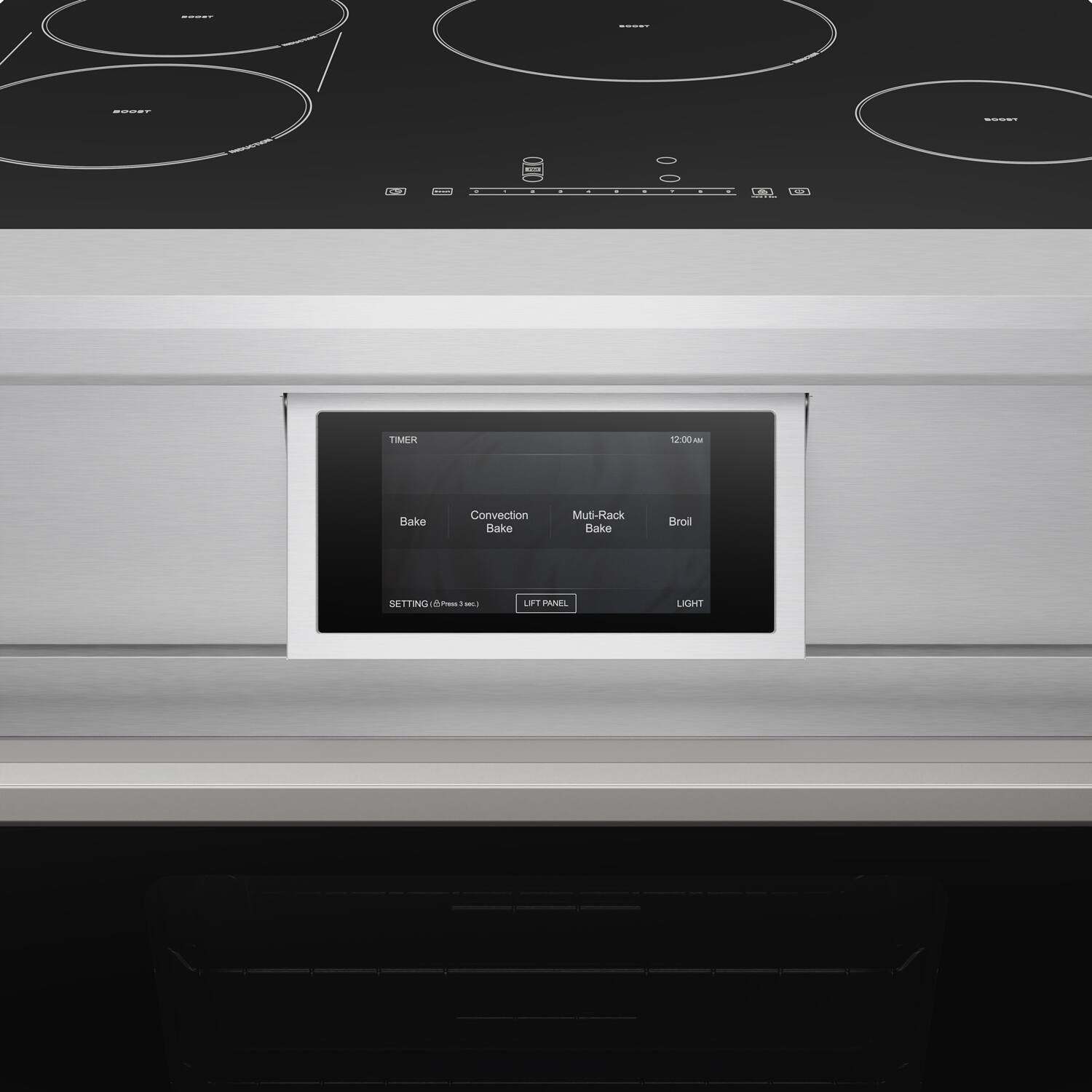 - TIMER 12:00
- Bake Convection Bake Multi-Rack Bake Broil
- SETTING
- LM1 PAIE LIGHT