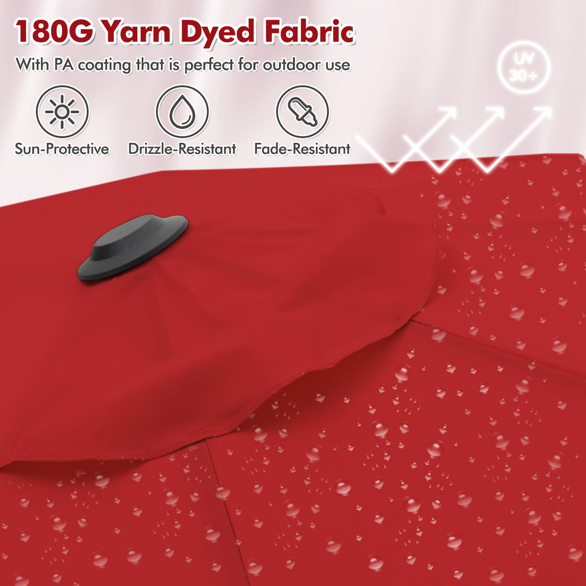 180G Yarn Dyed Fabric With PA coating that is perfect for outdoor use. UV 30+ Sun-Protective Drizzle-Resistant Fade-Resistant