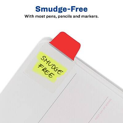 Smudge-Free  
With most pens, pencils and markers.  

FREE SMUDGE SPRING OF DAY FIRST