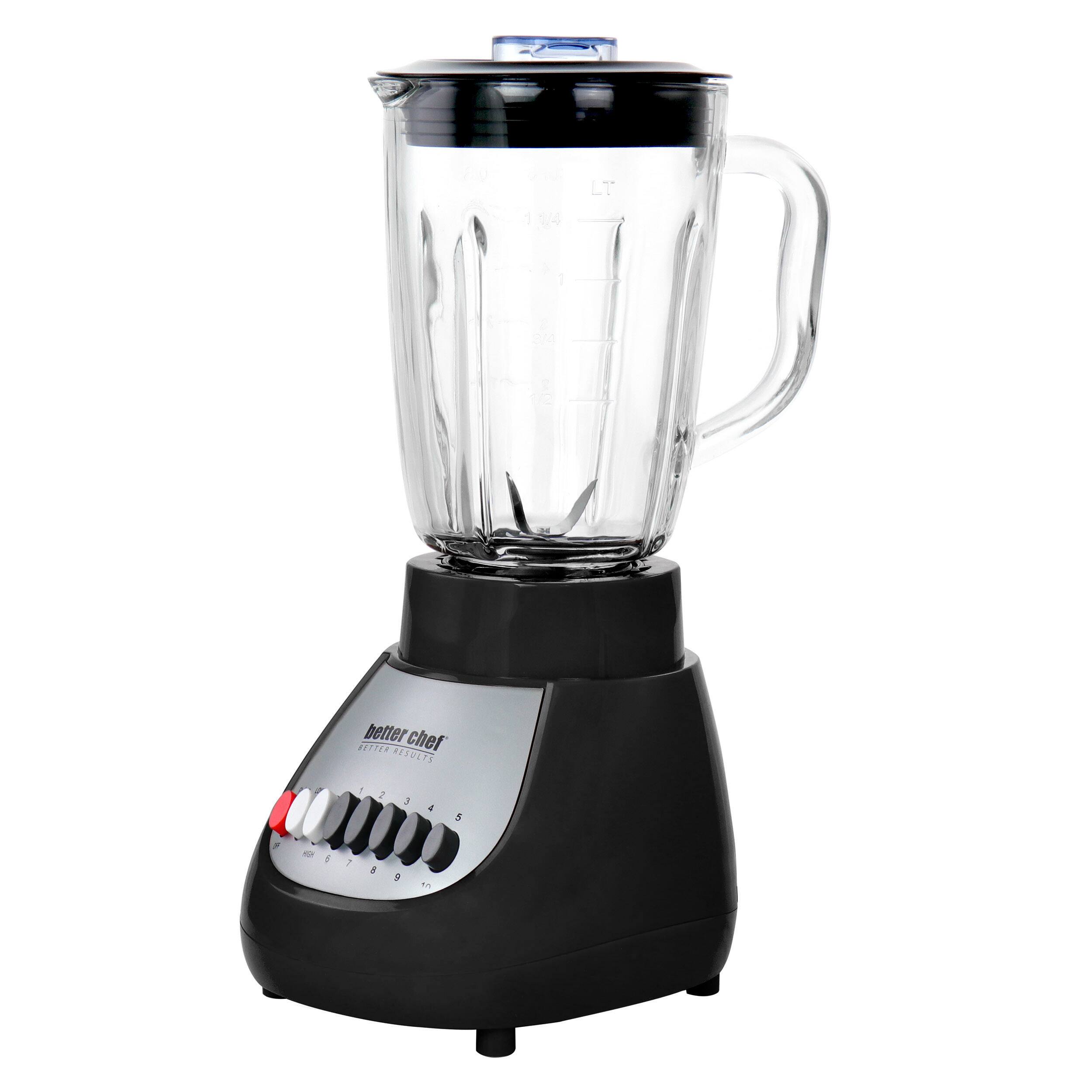 Better Chef - 10 Speed 350 Watt Glass Jar Blender - Black