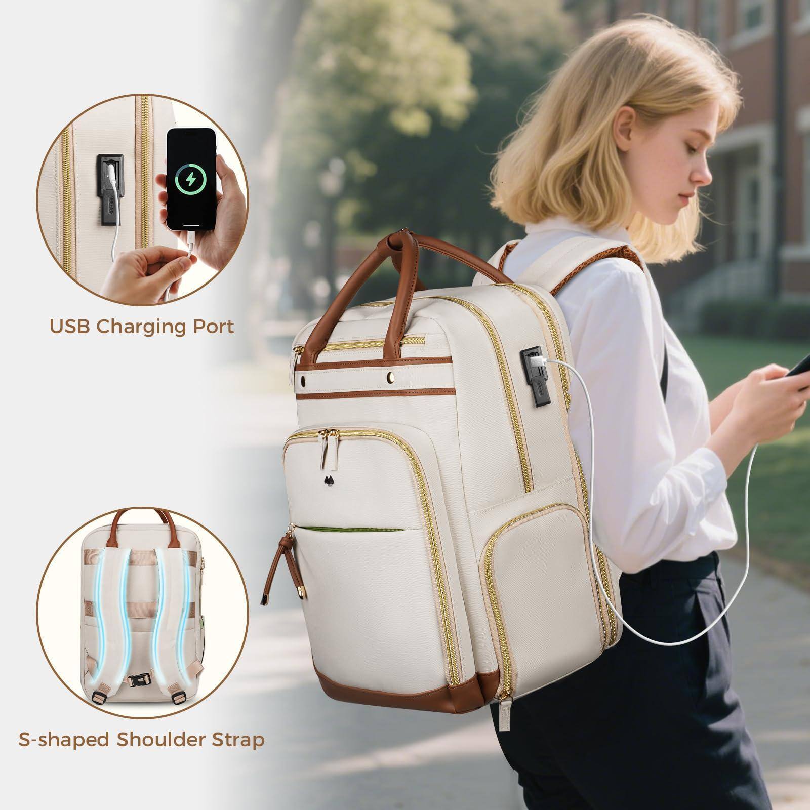 Alt View 3. Live At Space - Teacher Backpack With Lunch Compartment Detachable  15 6 Inch Laptop Usb Port   Organized Pocket College Computer Work - Default.