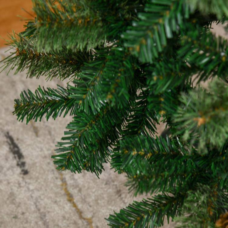 Alt View 9. PULUZ - 7.5 Foot Pencil Artificial Christmas Tree, Slim Pine Needles Xmas Tree with Realistic Branches, Pine Cones, Metal Base - Green.