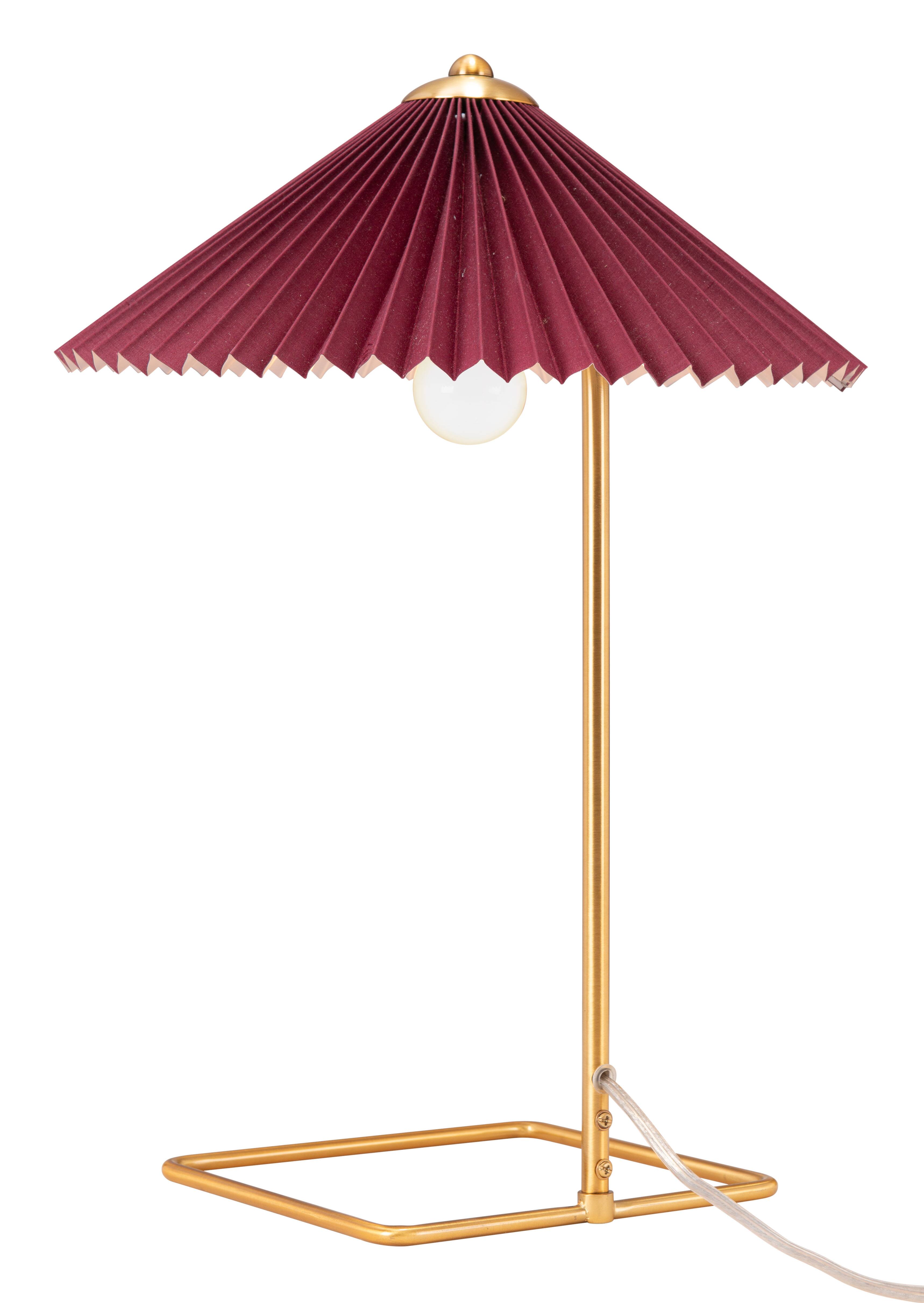 Alt View 2. Hivvago - Charo Table Lamp Red & Gold - Red & Gold.