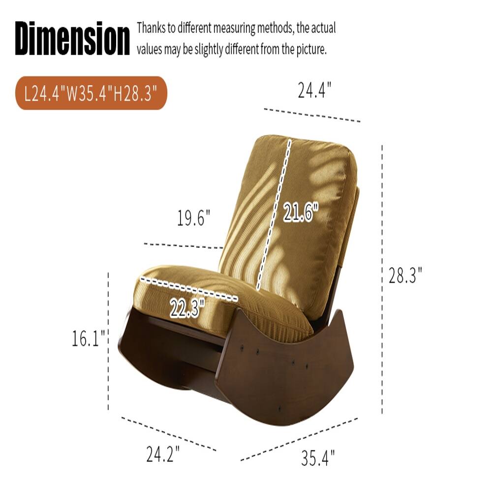 Thanks to different measuring methods, the actual Dimension values may be slightly different from the picture.  
L24.4"W35.4"H28.3"