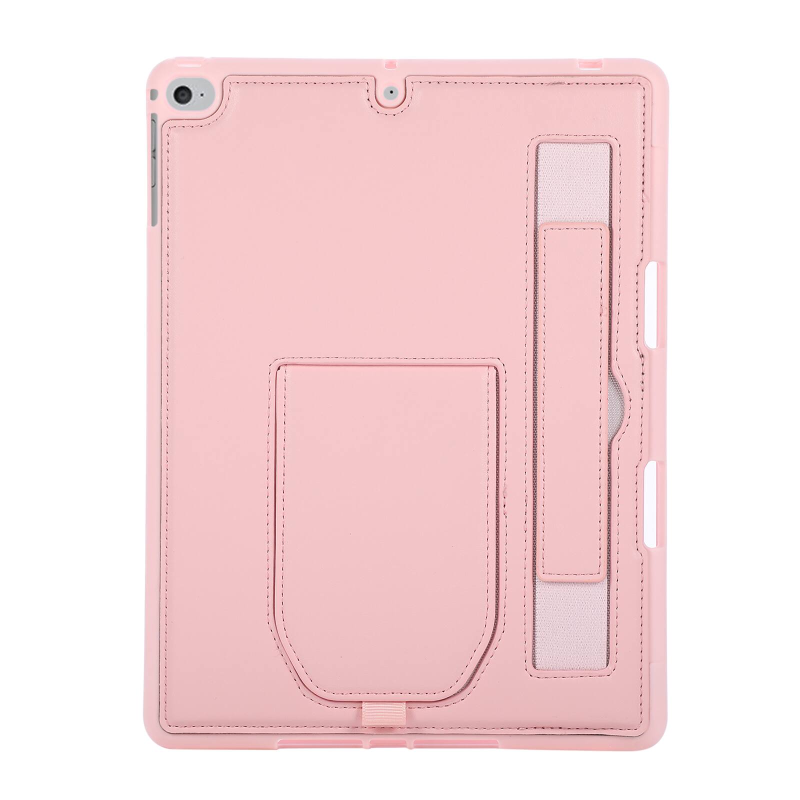 Alt View 2. Dteck - Shockproof Case for Apple iPad (6th Generation) 9.7" 2018 with Hand Strap and Kickstand, PU Leather TPU Protective Cover - Pink.