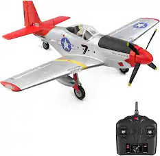 Front. Topteng - WLtoys XK A280 P51 RC Fighter - 3D/6G Flight Modes, Brushless Motor, LED Light, 2.4G 4CH, RTF for Beginners.