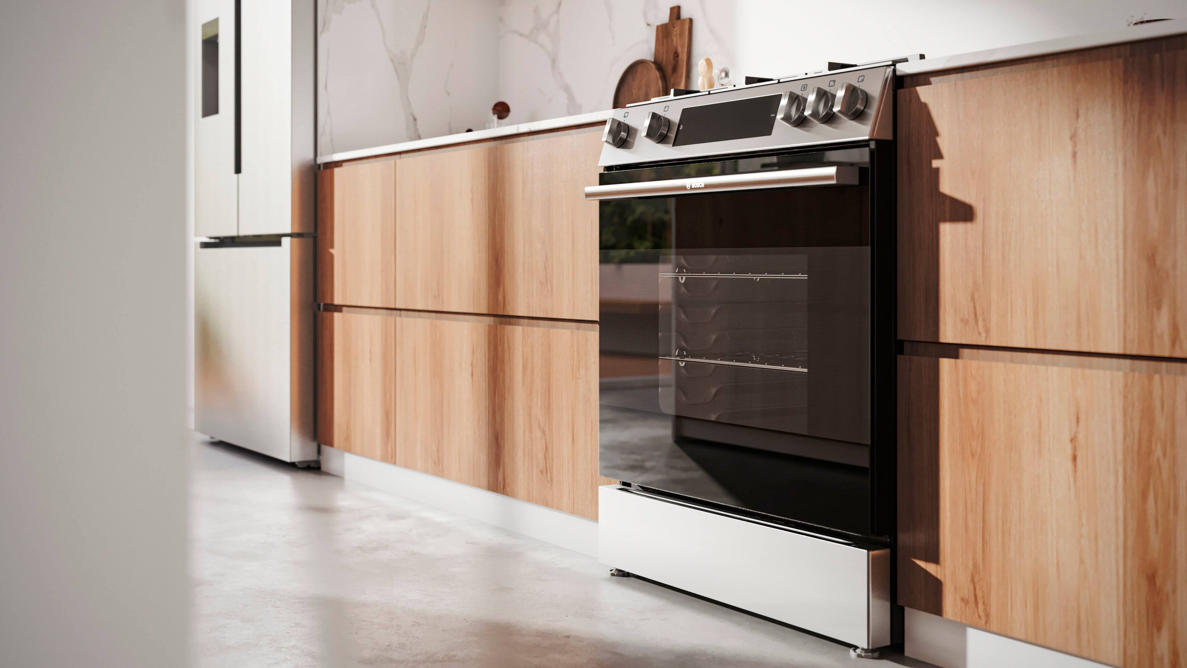 Alt View 15. Bosch - 100 Series 5.8 Cu. Ft. Slide-In Gas Range with Self Clean and Steam Assist - Stainless Steel.