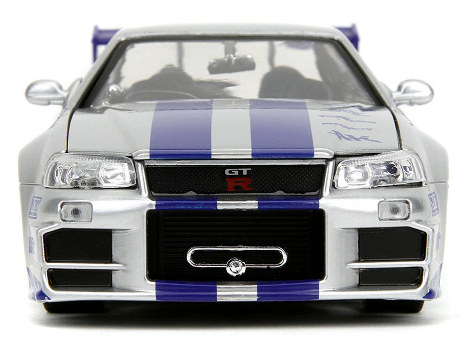 Alt View 5. Jada - Brian's Nissan Skyline GT-R (R34) Silver Metallic w/Blue & Suki's Honda S2000 Pink with Graphics 1/24 Model Cars by Jada.