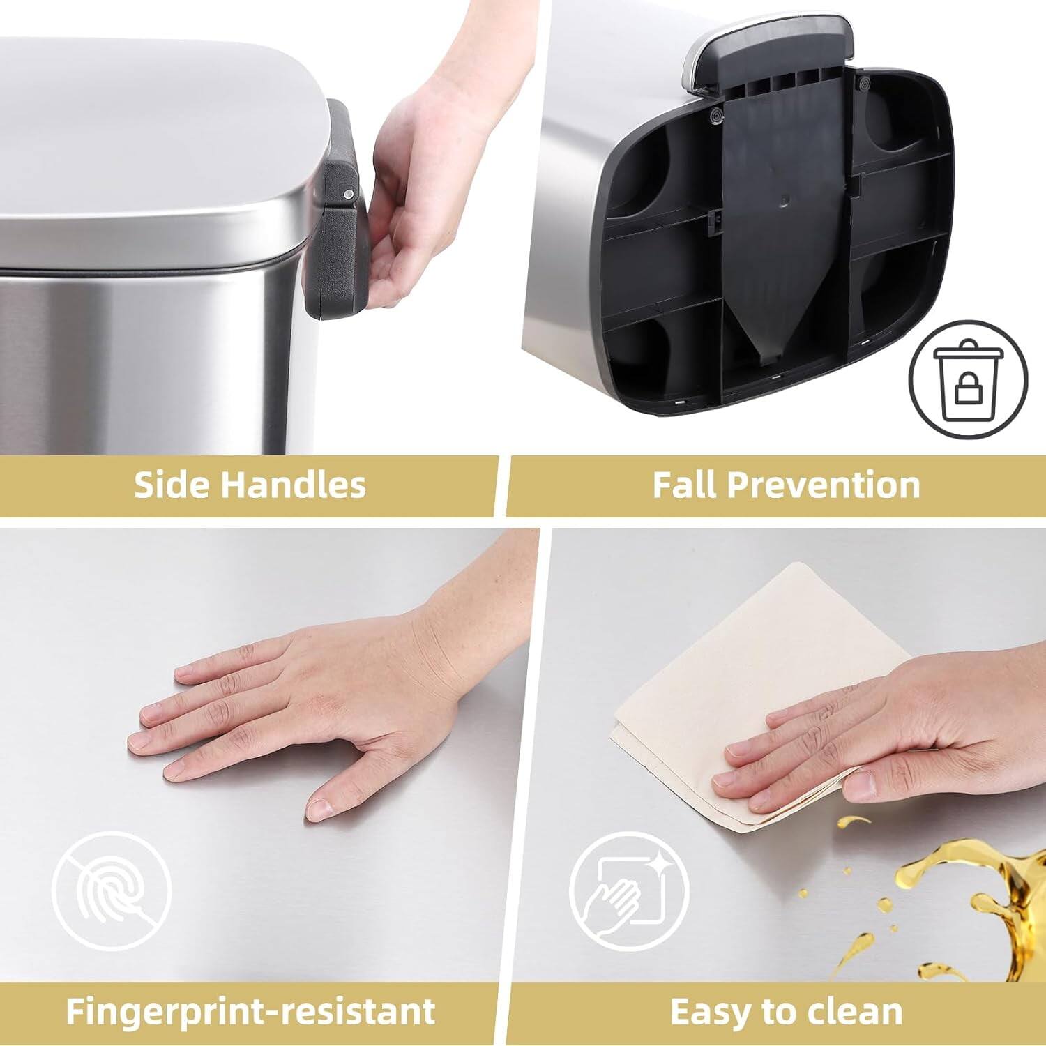 - Side Handles
- Fall Prevention
- Fingerprint-resistant
- Easy to clean