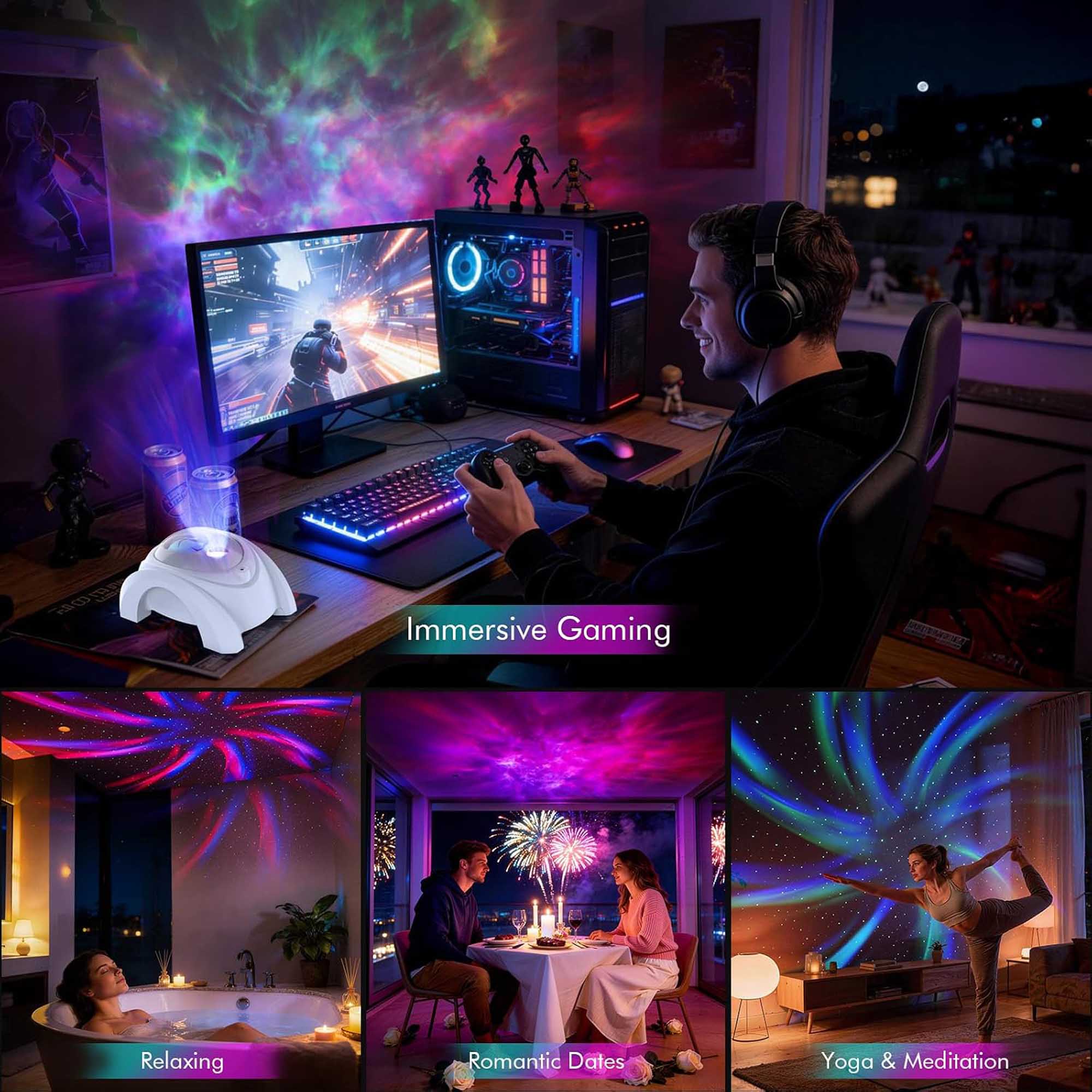 Immersive Gaming  
Relaxing  
Romantic Dates  
Yoga & Meditation
