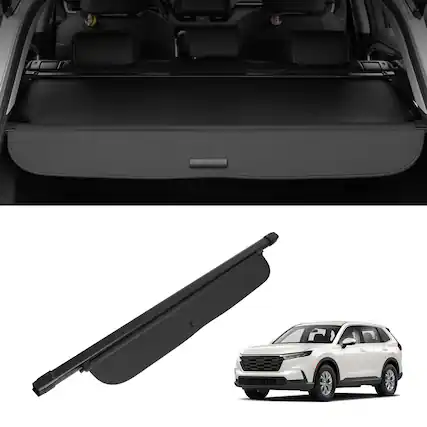 Front. VEVOR - Retractable Cargo Cover for Honda, Upgraded Waterproof Trunk Cover Security Shield Shade - Black.