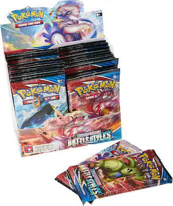 pokemon bulk for booster boxes TCG: Authentic Factory Sealed Pack (Includes Mystery Card Bundle - V/VMAX 1 in 3 ShieldBattle Styles expansion Pokemon Sword & Shield Battle