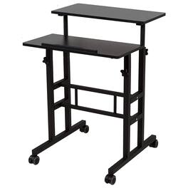 SDADI - S001BFBT Adjustable Height Mobile Standing Office Computer Desk - Black