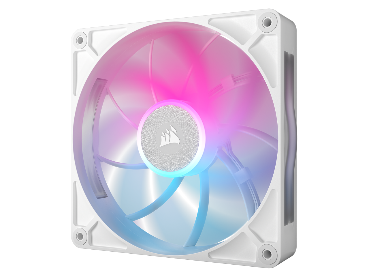 Alt View 4. CORSAIR - CORSAIR iCUE LINK RX140 MAX RGB 140mm PWM Fans - Starter Kit – White – 30mm – Up to 1600 RPM – iCUE Hub - White.
