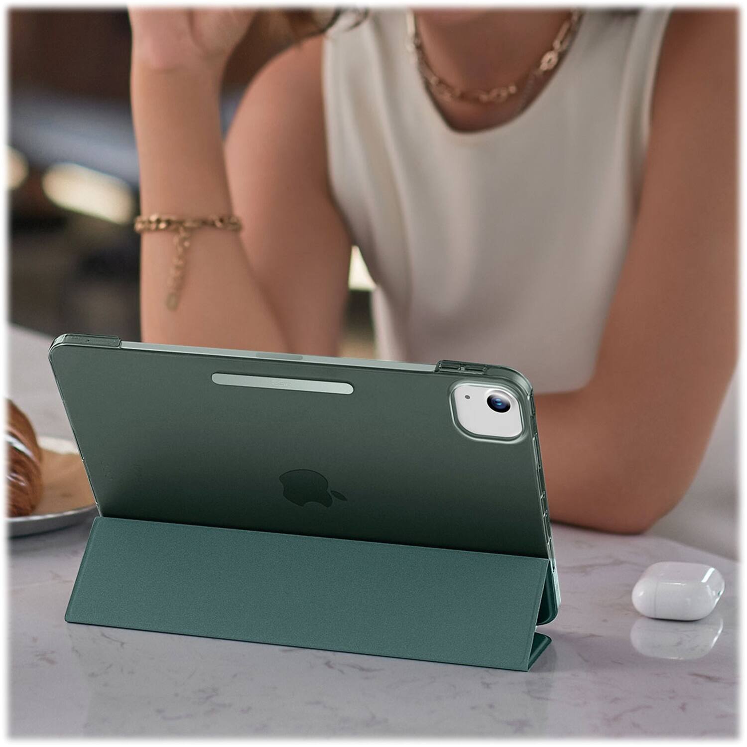 Alt View 17. SaharaCase - Venture Series Tri-Fold Folio Case for Apple iPad Air 13" M2/M3  - Cactus Green.