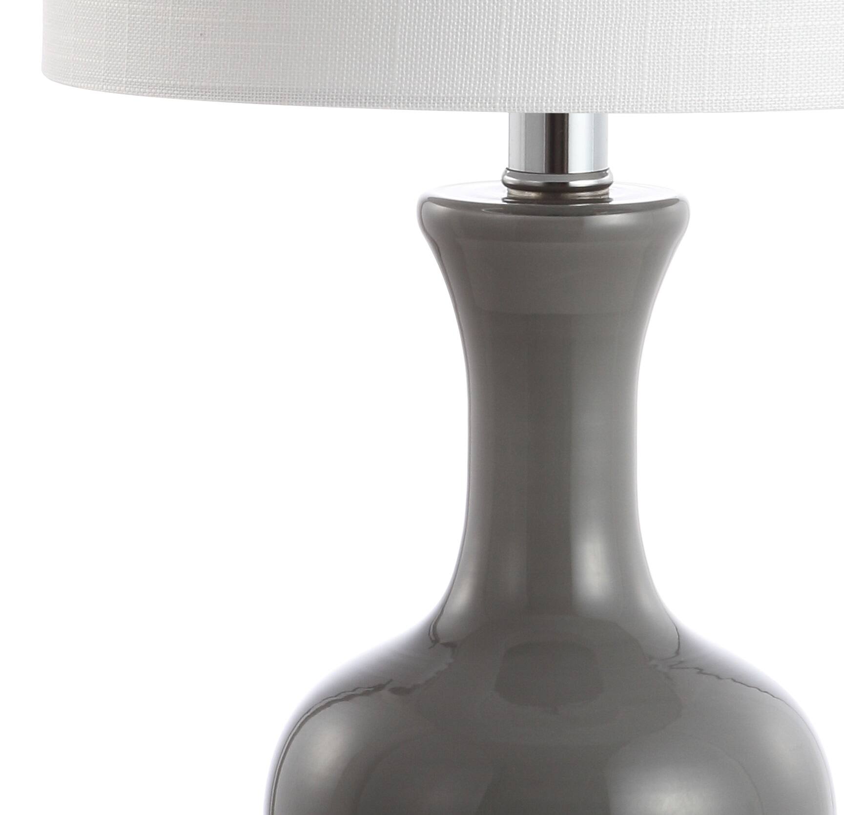 Alt View 3. Jonathan Y - Cox 22" Metal/Glass LED Table Lamp, Gray (Set of 2) - Gray/Chrome.