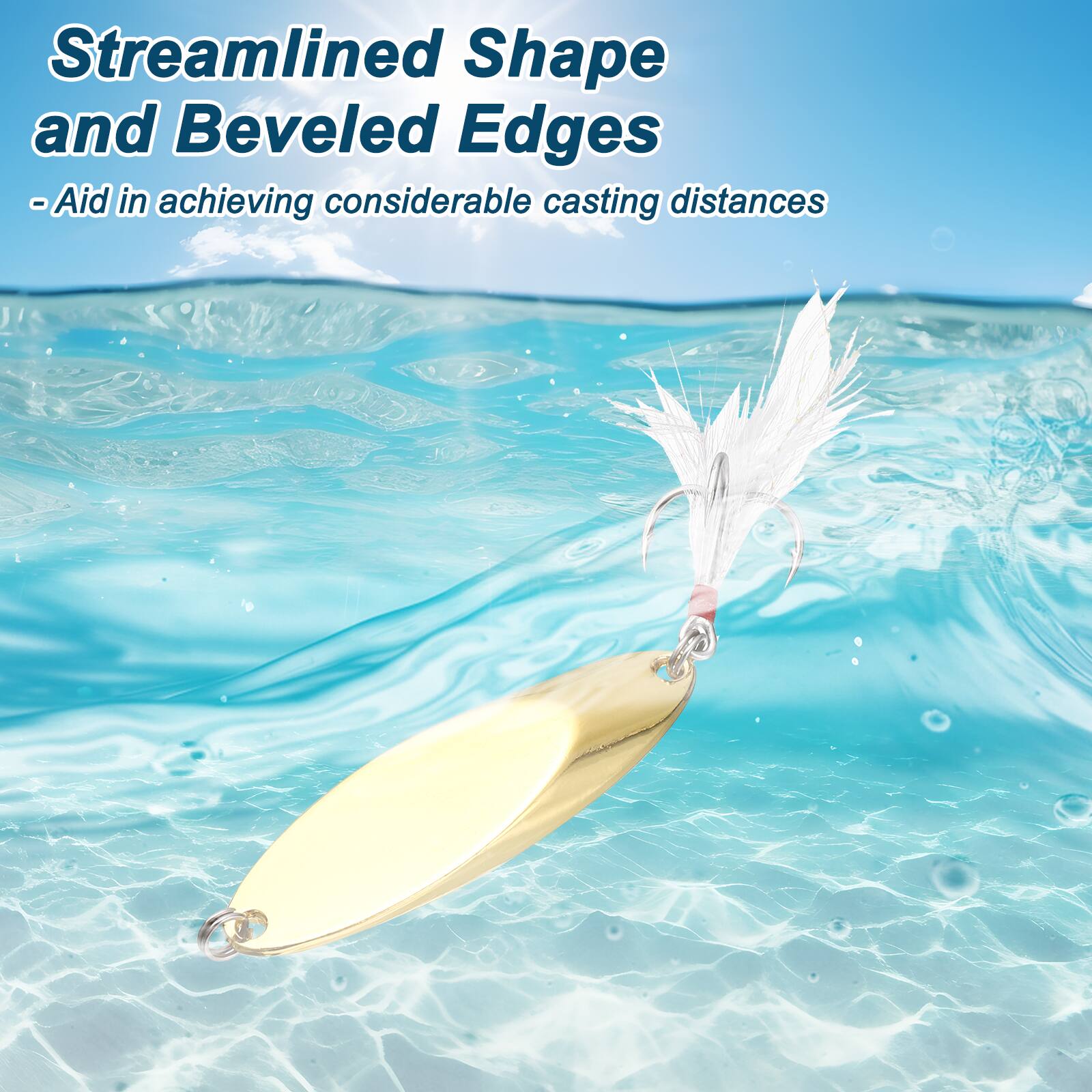 Streamlined Shape and Beveled Edges - Aid in achieving considerable casting distances