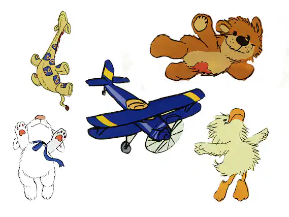 Front. Borderlands - Little Suzy's Zoo Witzy's Flight School Wallpaper Cutouts - Set of 25 - Just Wet the Back and Put Them Up - Multi.