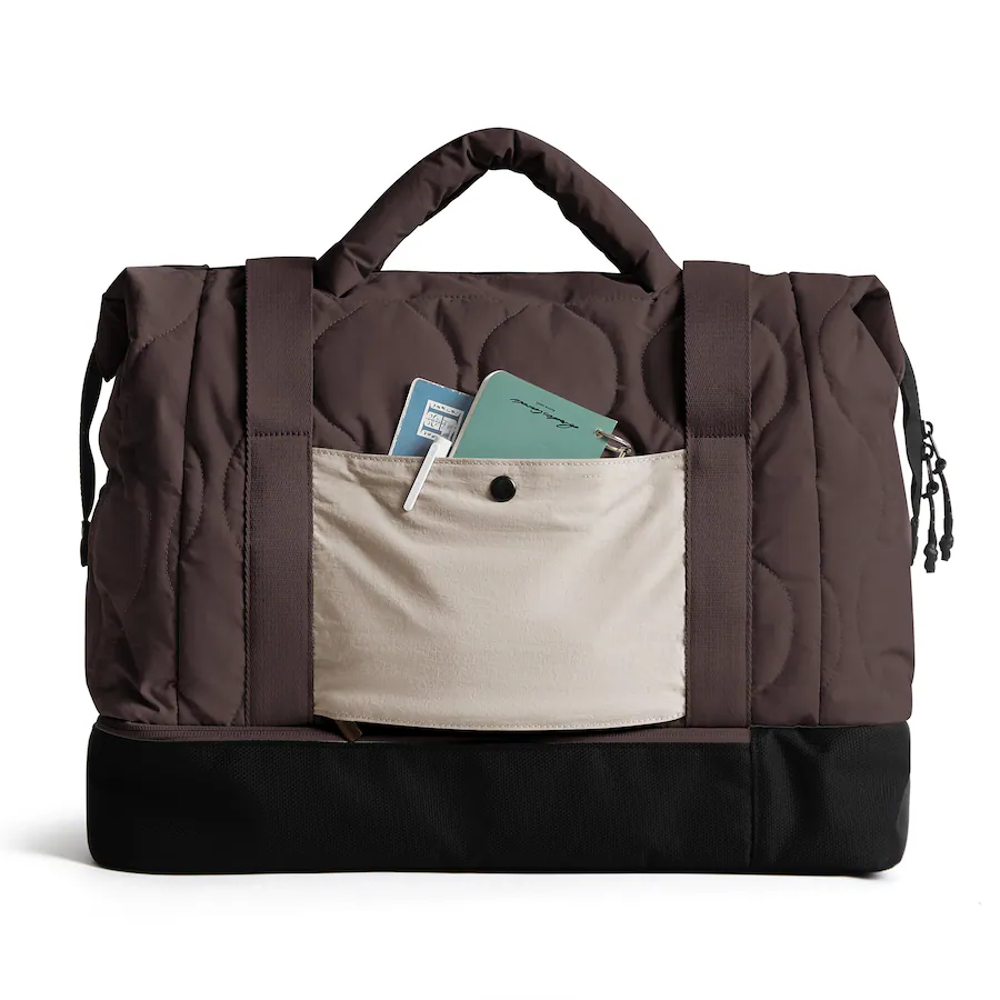 Multiple Items Inside Bagsmart Paz 34L Duffle Weekender Bag with Shoe Compartment, Laptop ...